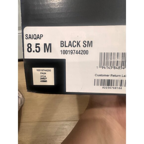 INC Sabrinaa Black Faux Croc Knee-High Stiletto Boots With Side Zipper - Womens - Picture 7 of 7